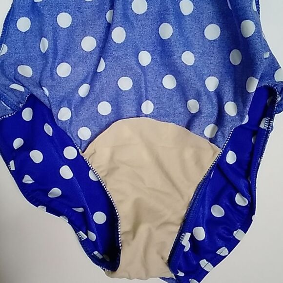 VINTAGE LE GOVE TM POLKA BLUE WHITE MACE IN U.S.A WOMEN SWEMWEAR SIZE 4 - Picture 11 of 11